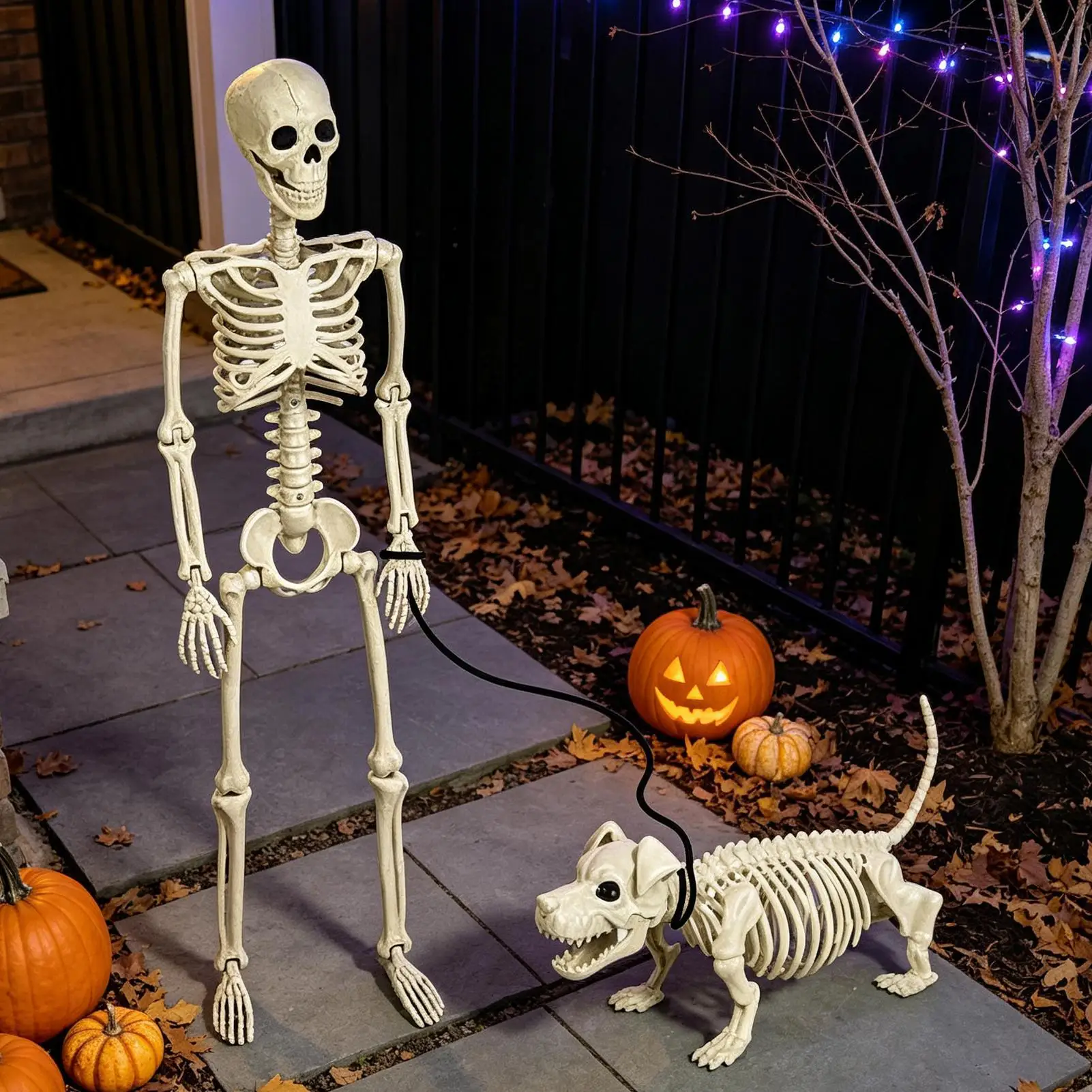 Skeleton Decor Spooky Full Body Posable Joints Life-Size Full Body Realistic Posable Skeleton For Home Outdoor Porch Haunted
