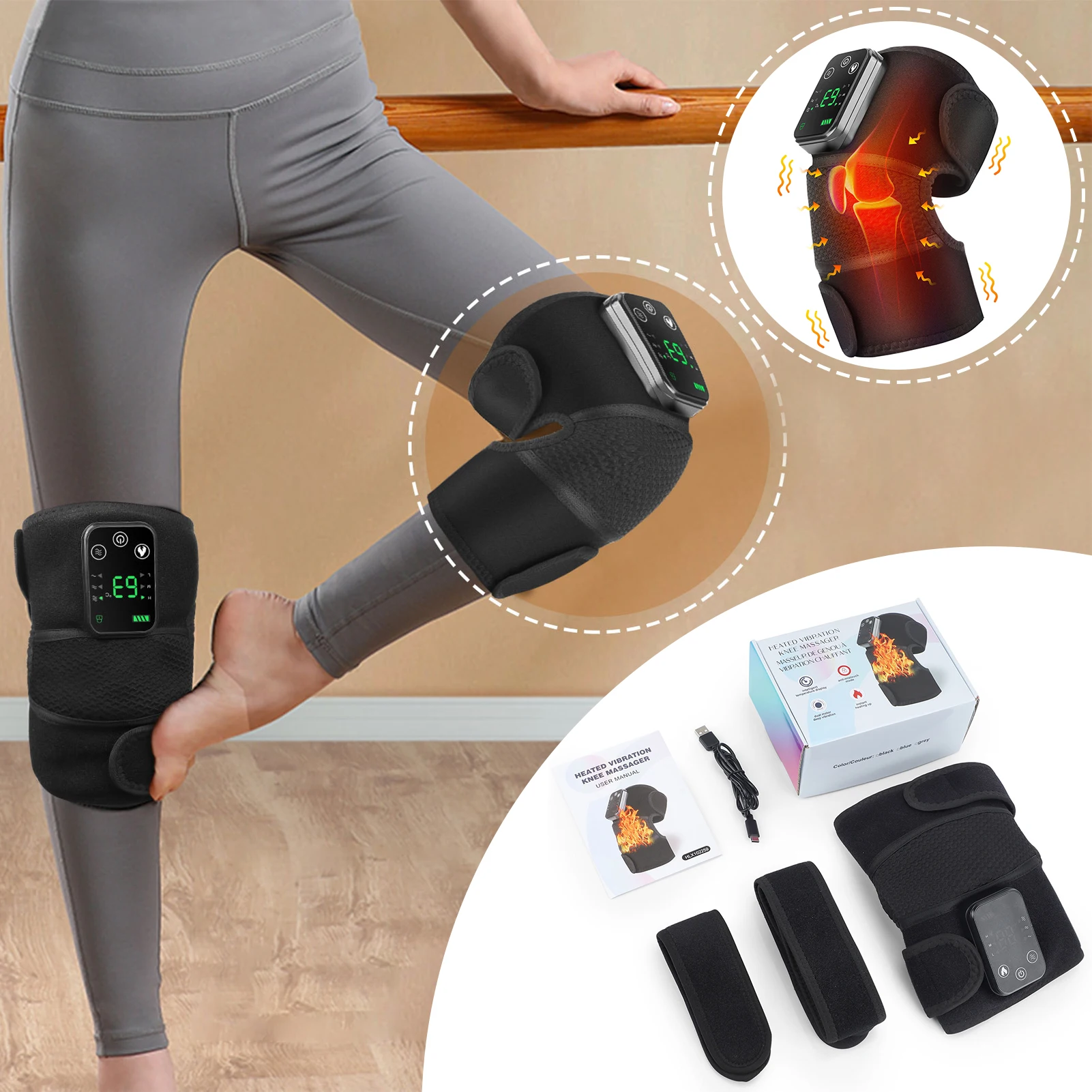 Heated Knee Massager for Joint Pain Relief 2 in 1 Knee Elbow Shoulder Massage Device for Knee Elbow Shoulder Relaxation Tool