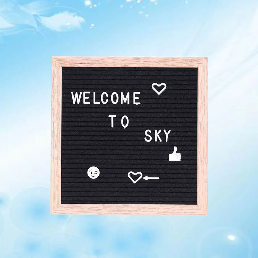 1pc lettera bacheca fai da te feltro lavagna cornice in legno lavagna per display educativo menu promemoria annuncio