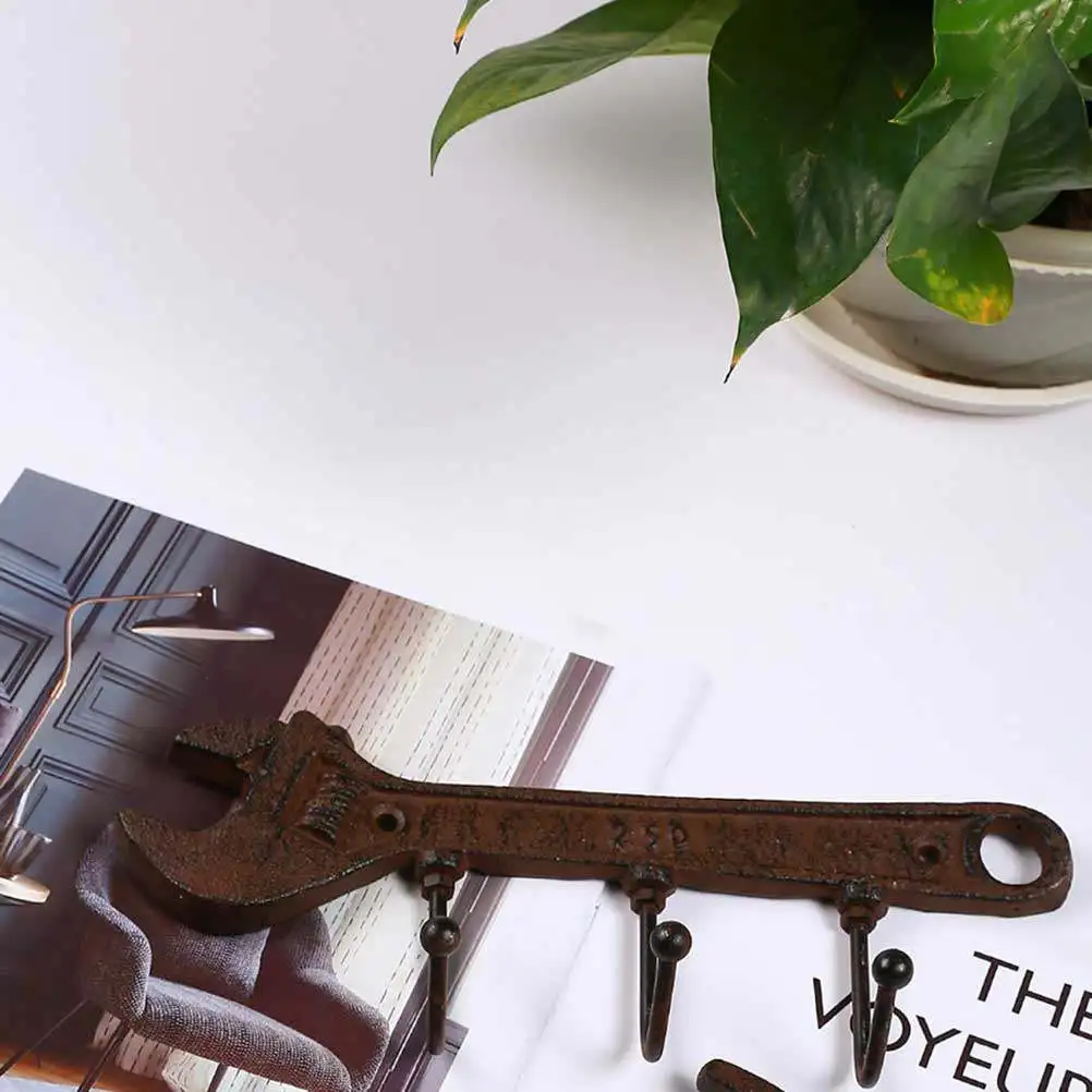 Cast Iron Hammer Shaped Wall Hook Style 3 Hooks Holder for Coat Towel Bag Door Rack Organizer Robe Kitchen