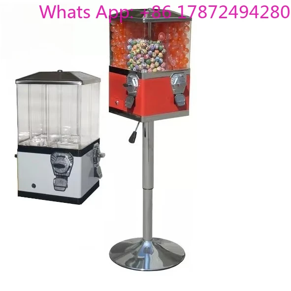 Wholesale Factory Price 4 Head Coin Operated Gumball Vending Machine Mini Commercial Candy Dispenser With Stand for Kids