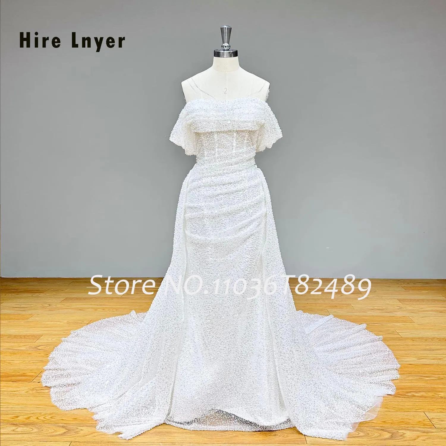 Vestidos De Novia Shiny Beading Tulle Mermaid Wedding Dress with Detachable Train Zipper Back Princess Robe Mariage Bridal Gowns