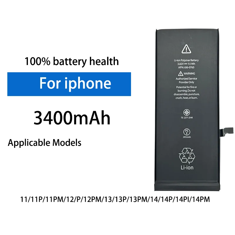 3400mAh Rechargeable Lithium Battery For IPhone 11 Pro Max 11 Pro 0 Cycle High Capacity Fast Charging Replacement Battery
