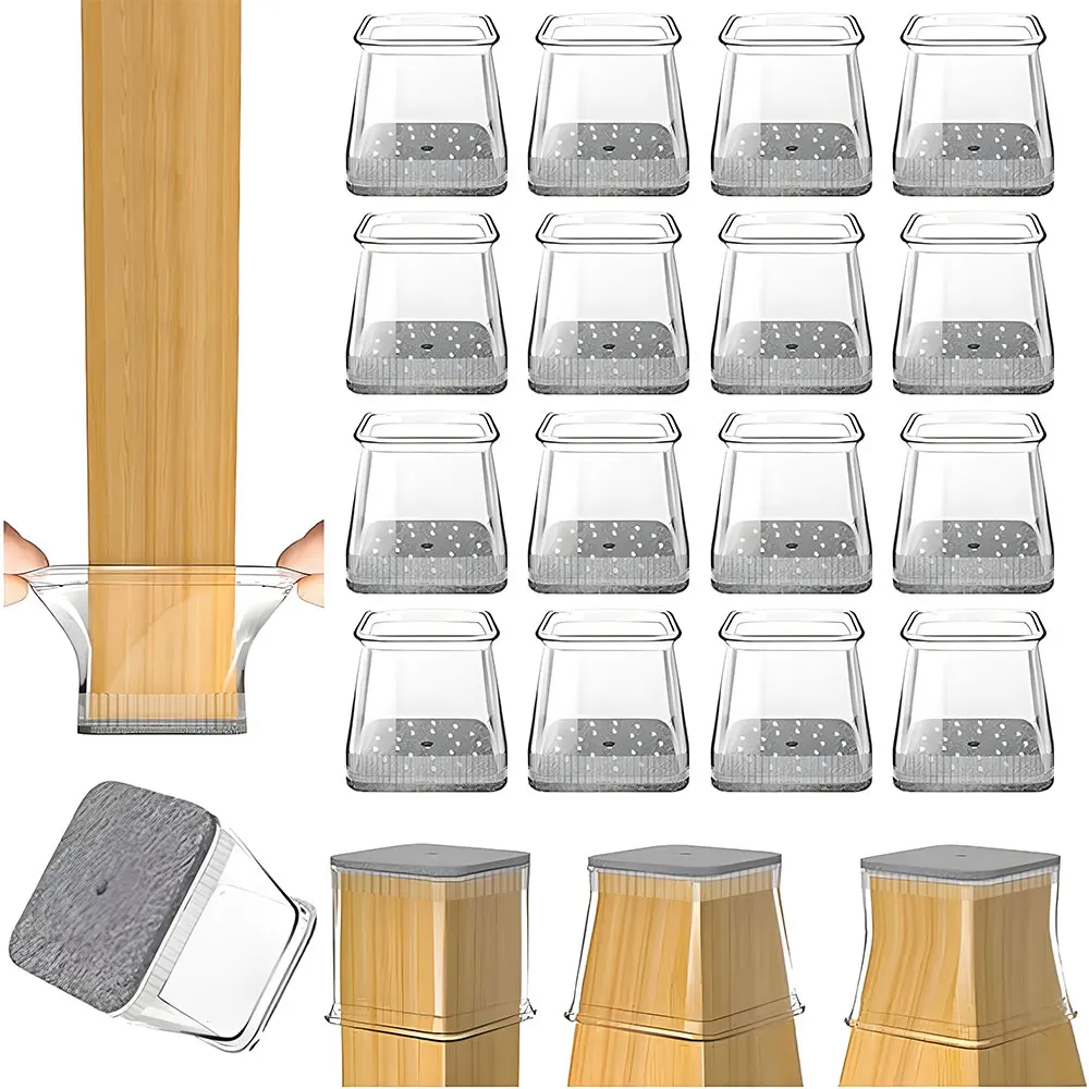 8 Chair Leg Floor Protectors, Anti-Slip Chair Leg Protectors, And Chair Leg Covers For Floor Protection And Noise Reduction