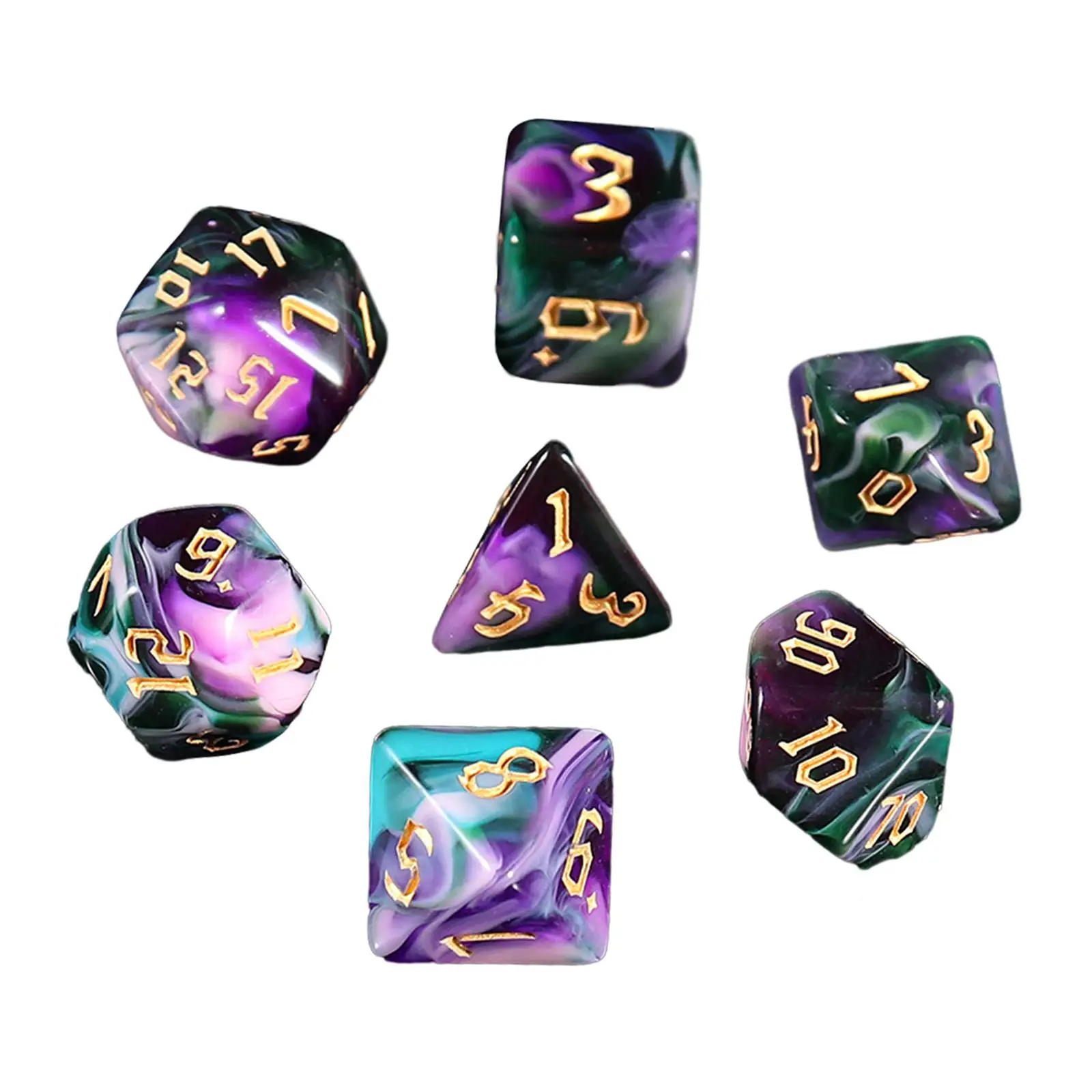 

Multi Sided Polyhedral Dices Set Acrylic Assorted Dice Bulk Table Games Role Playing Board Game Accessories for Math Learning