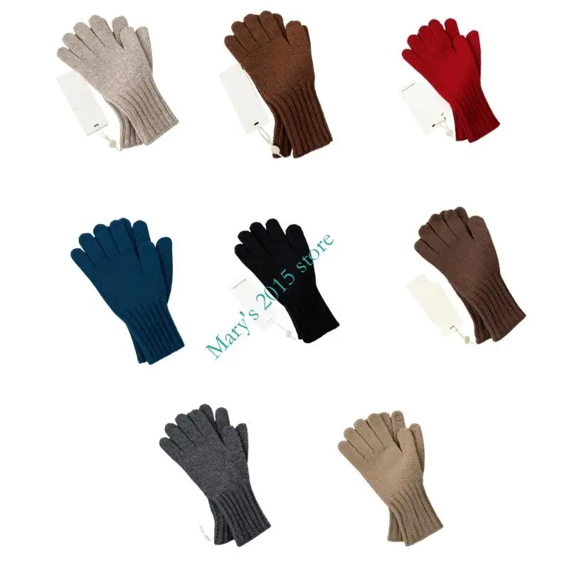 Winter Wool Gloves with Flip-Open Thumb and Index Finger Access Full-Finger Coverage Mitts for Everyday Cold-Weather Commuting