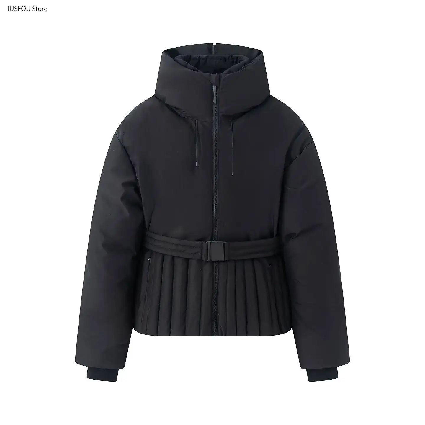 Women's 2026 FW New Arrival European Style Multi Wear Hooded Belted Waist Thick Warm Ski Coat Windproof Snowboard Outerwear
