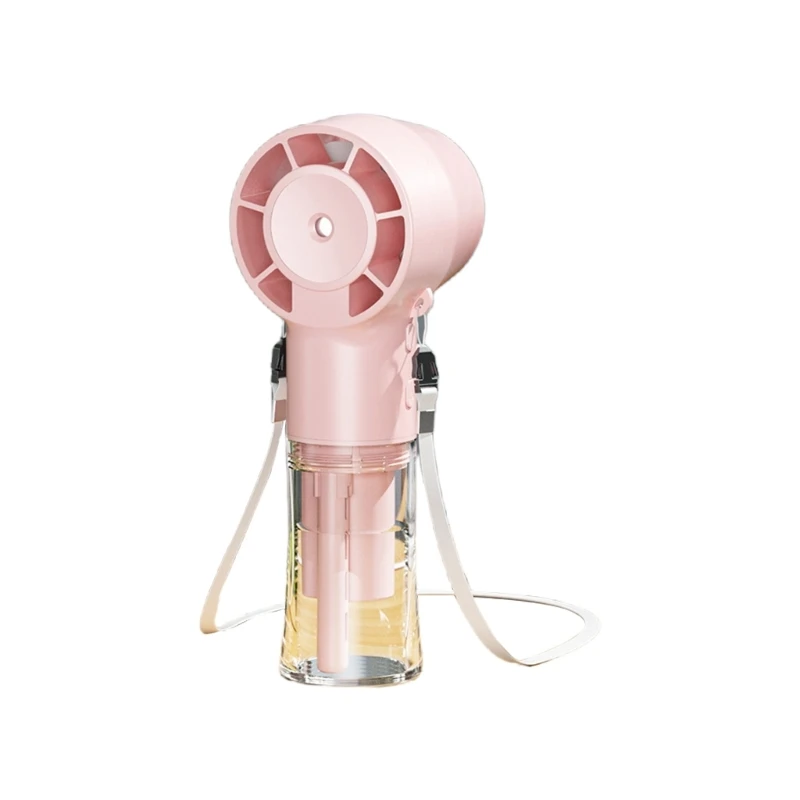 Neck Hanging Handheld Desk Fan Portable 1200mAh Battery USB Rechargeable Misting Fan for Travel Office Outdoor Use