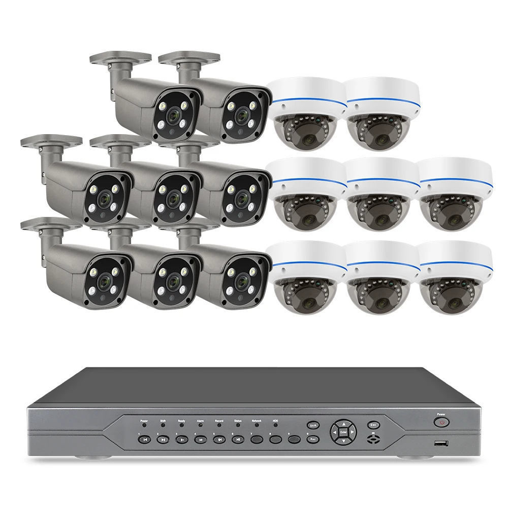 

16CH NVR Full Color 5MP Poe CCTV Camera Motion Detection High Security System NVR Kit