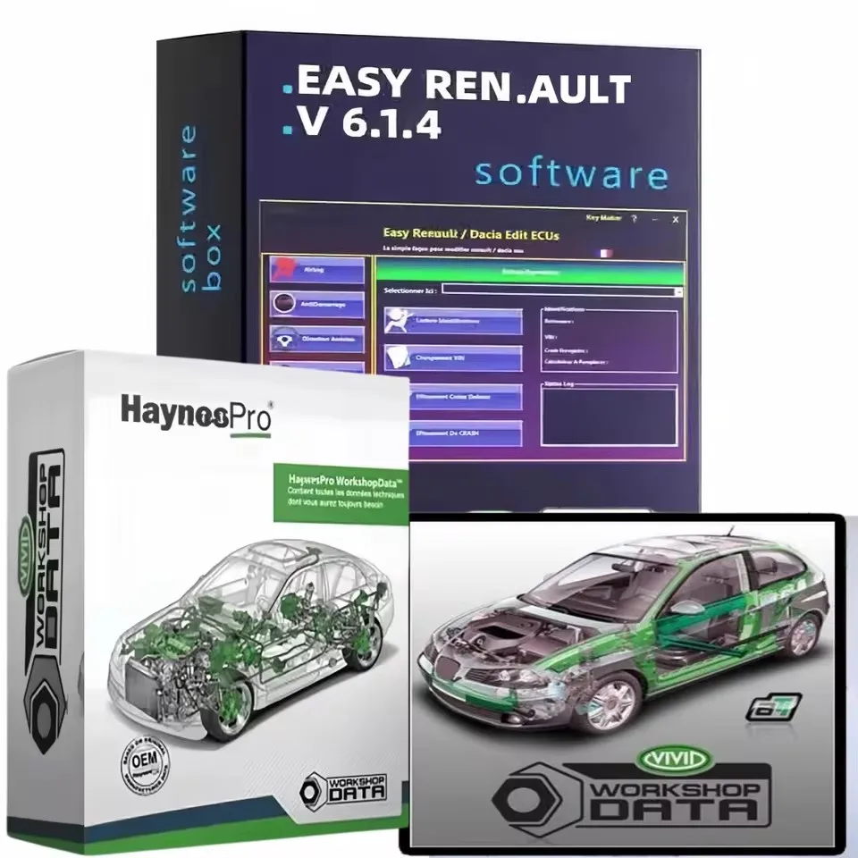 

2025 HOT Haynes Pro+Easy Ren+ault 6.1.4 Software for ECU Programmer Clear Crash Airbag car key coding device UCH Cleaner WORK