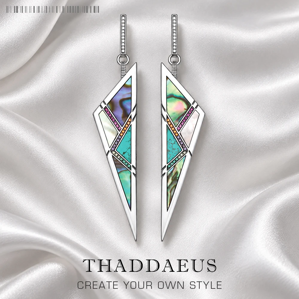 Earrings Triangle,Americans Fine Jewelry For Women New Summer Sterling Silver 925 Turquoise Ear Gift Powerful Lucky Charm