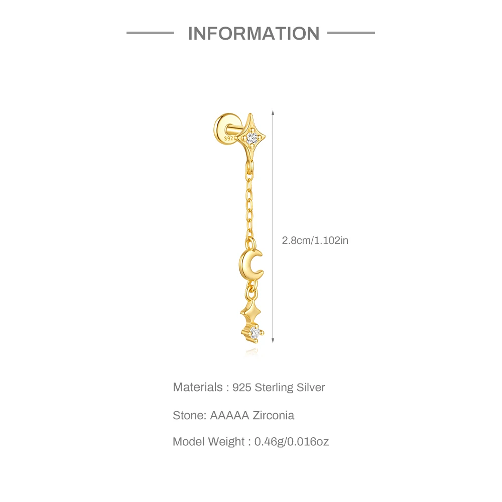 CANNER 1 Stück 925 Sterling Silber Tragus-Piercing-Ohrringe für Frauen Knorpel-Spiral-Piercing-Ohrring 925 Silber Schmuck Geschenke – Detail 18