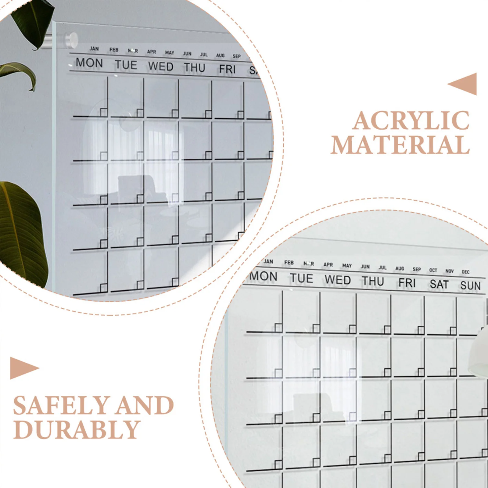 

1Set Acrylic Wall Calendar Transparent Hanging Weekly Planner Board Dry Erase Memo Board for Home Office Store