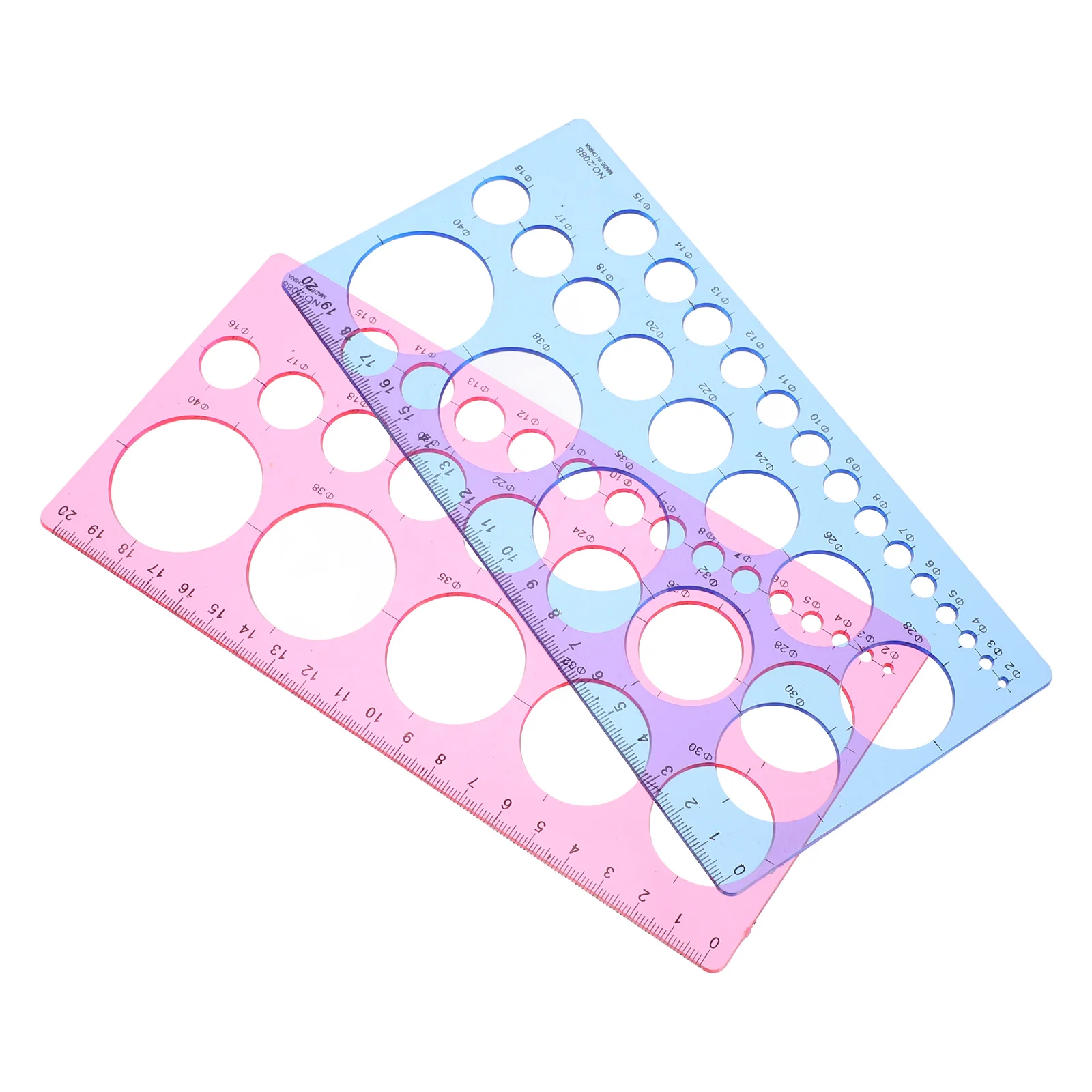 

2pcs Circle Template Ruler Plastic Geometric Drawing Stencils For Art Design School Office Drafting Tools Geometry Set