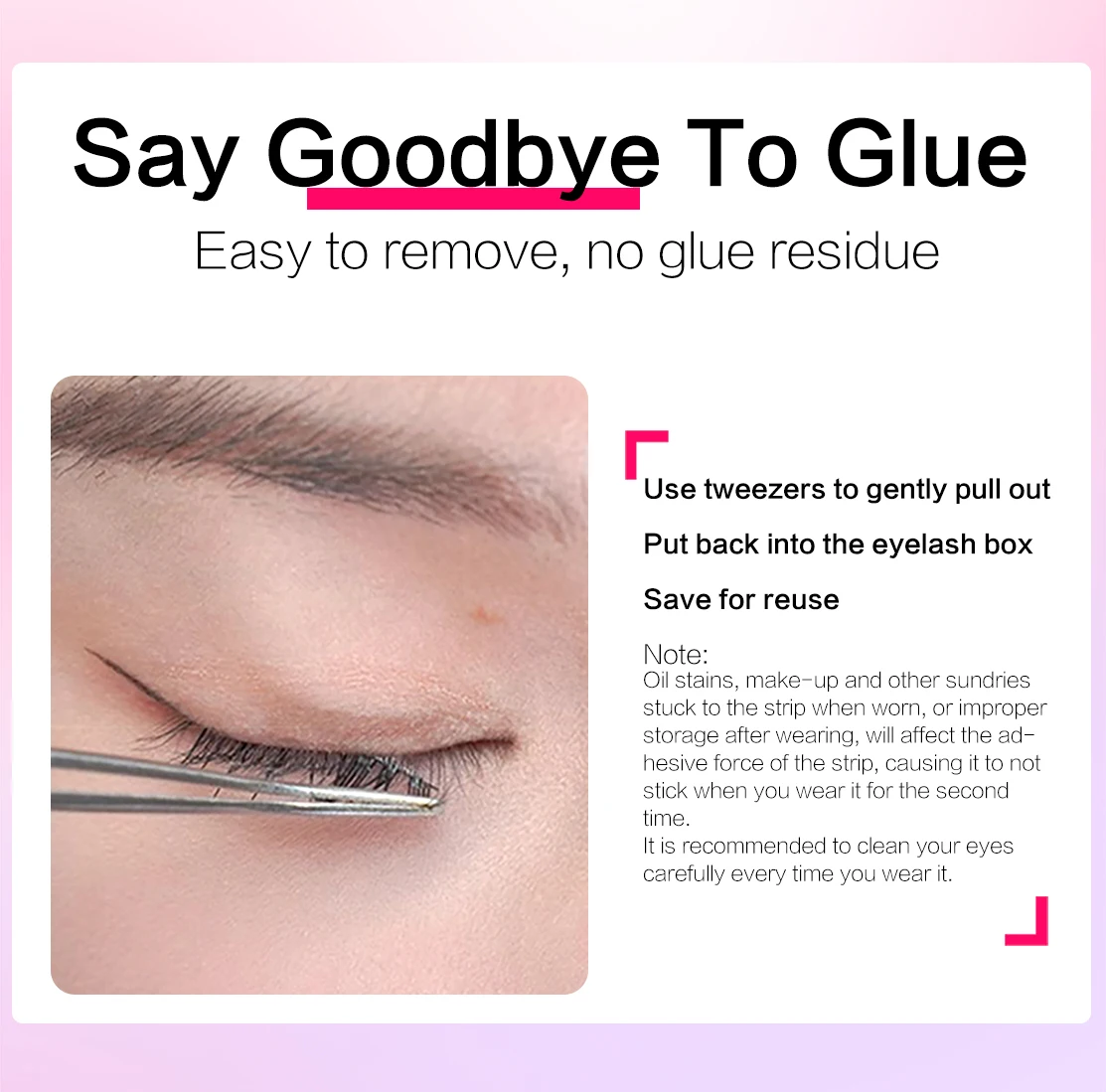 FindLove 5D-Wimpern ohne Kleber, kein Kleber erforderlich, 11–12 mm Wimpern, W-Form, selbstklebend, wiederverwendbar, langlebig, vorgeklebtes Wimpern-Make-up – Detail 8