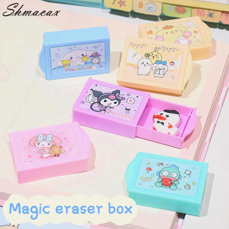 Kawaii Sanrio Magic Eraser Anime Kuromi My Melody Cinnamoroll Creative Rubber Students Alter And Erase Sets Stationery Supplies