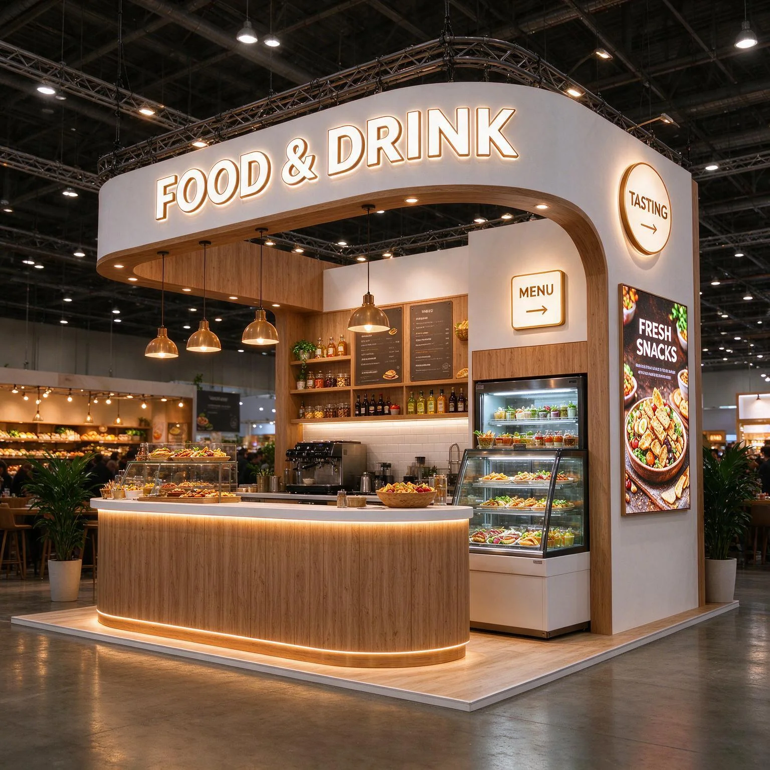 Custom Exhibition Booth Signage 3D LED Letter Signs Round Lightbox LED Poster Screen For Trade Show Hall Logo Signs