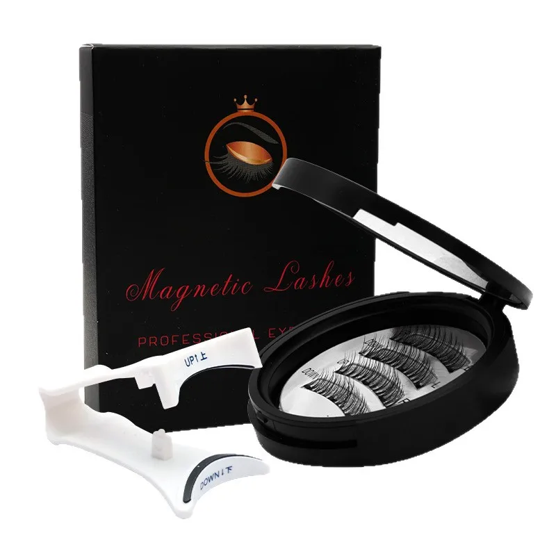 Magnetisches falsches Wimpern-Set, magnetische falsche Wimpern mit Clip, natürlicher, kleberfreier Großhandel. Wiederverwendbares Beauty-Make-up-Werkzeug