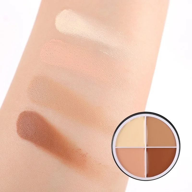 4 Colors Concealer Makeup Palette Waterproof Moisturizing Coverage Dark Circle Face Contour Bronzer Foundation Cream Cosmetic