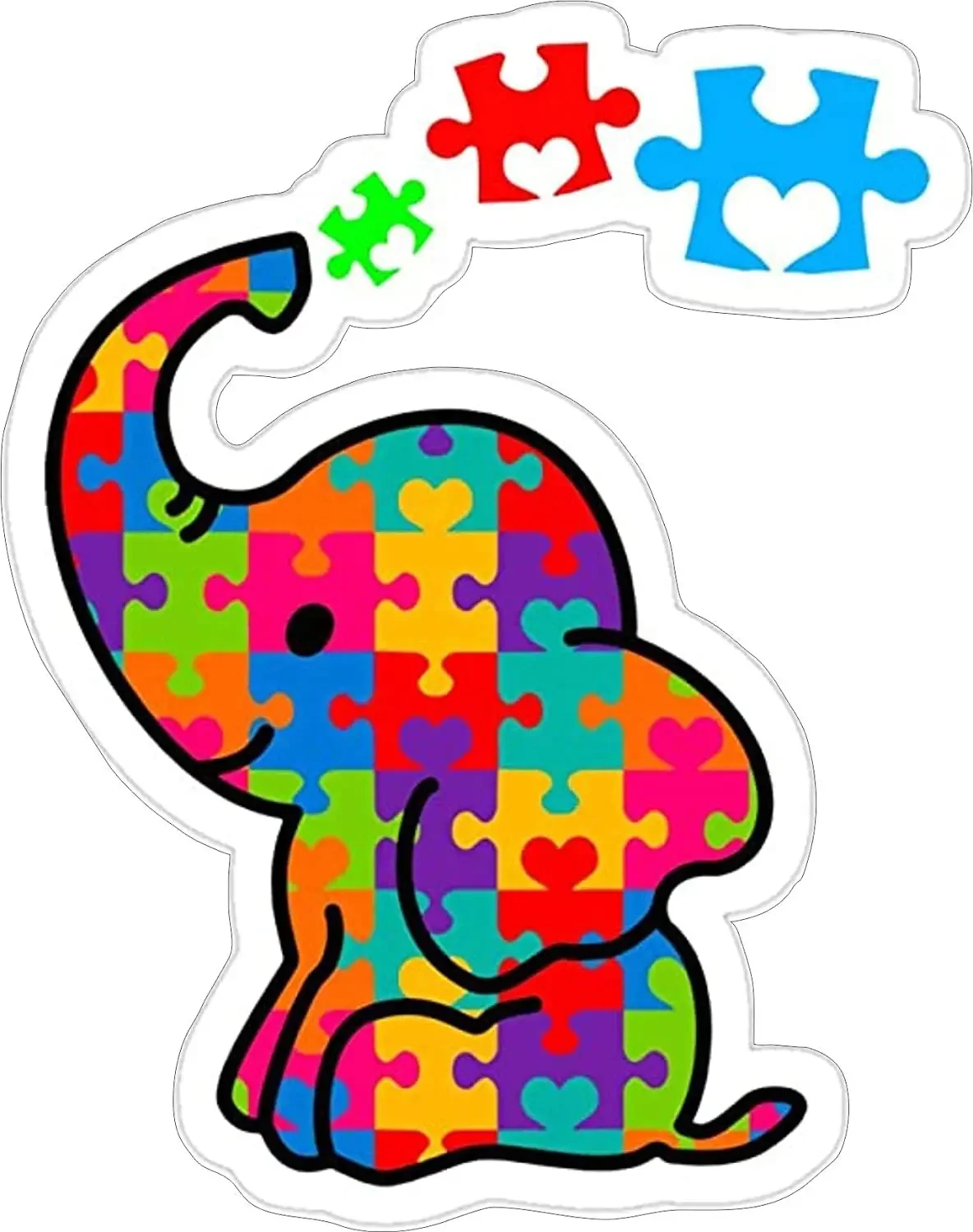 Love Autism Awareness Emblem Color Puzzle Creative PVC Sticker for Decorate Motorcycle Van Wall Room Bicycle Decal Accessories view 3