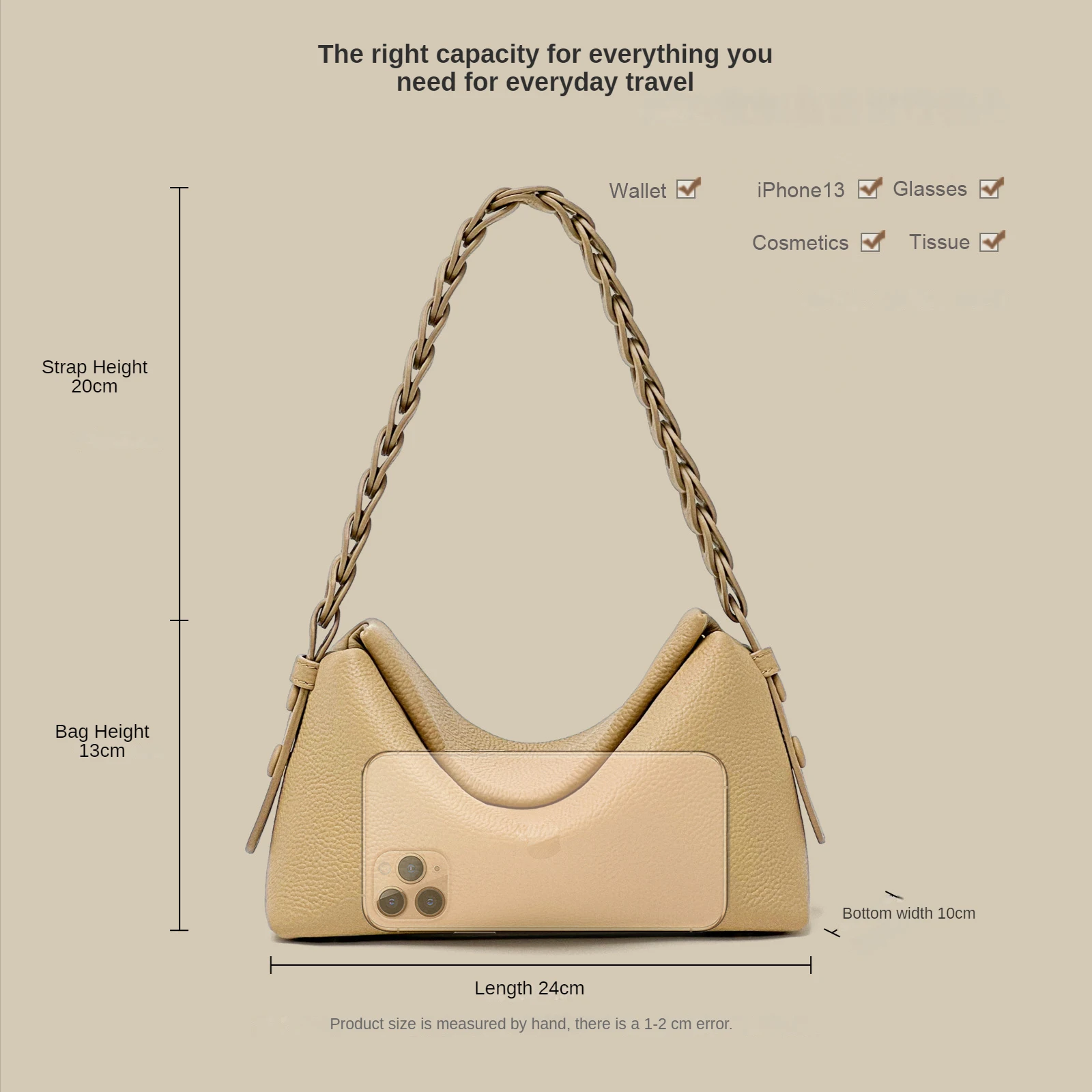 Togo Leather Shoulder Bags Braided Straps Female Purses and Handbags Luxury Designer Fashion Pillow Crossbody Bags for Women