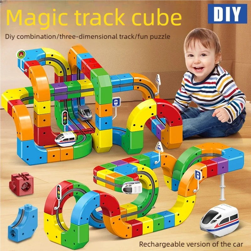 

Набор электрических магнитных дорожек с антигравитационными транспортными средствами — 100 шт. Строительные игрушки STEM, креативная железная дорога «сделай сам» для детей, подарочная игрушка