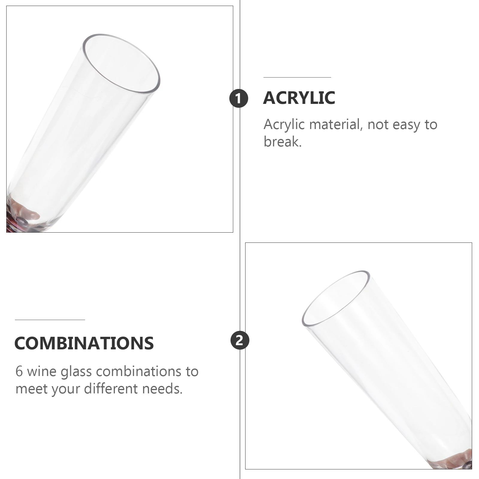 

6Pcs Fashionable Acrylic Cup Red Wine Goblet Party Drinking Cups Wine Cups Party Drinking Cup Goblet