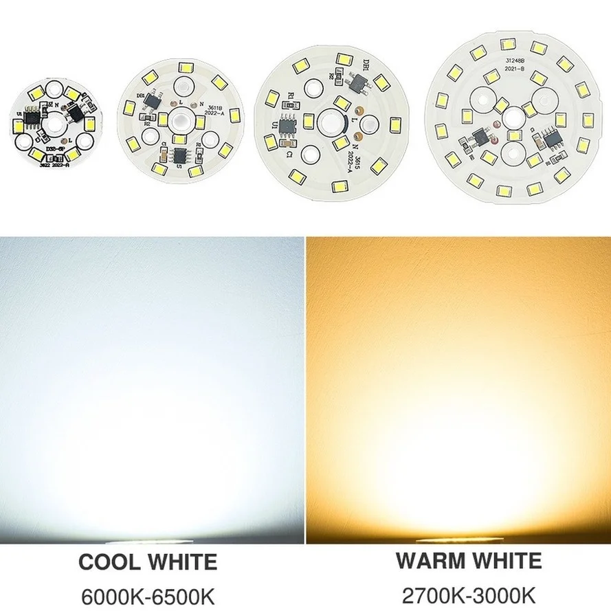 RnnTuu LED Chip 3W 5W 7W 9W 12W 15W 18W SMD 2835 Light Beads AC 220V-240V DIY For Led Downlight Lighting  Cold/Warm white