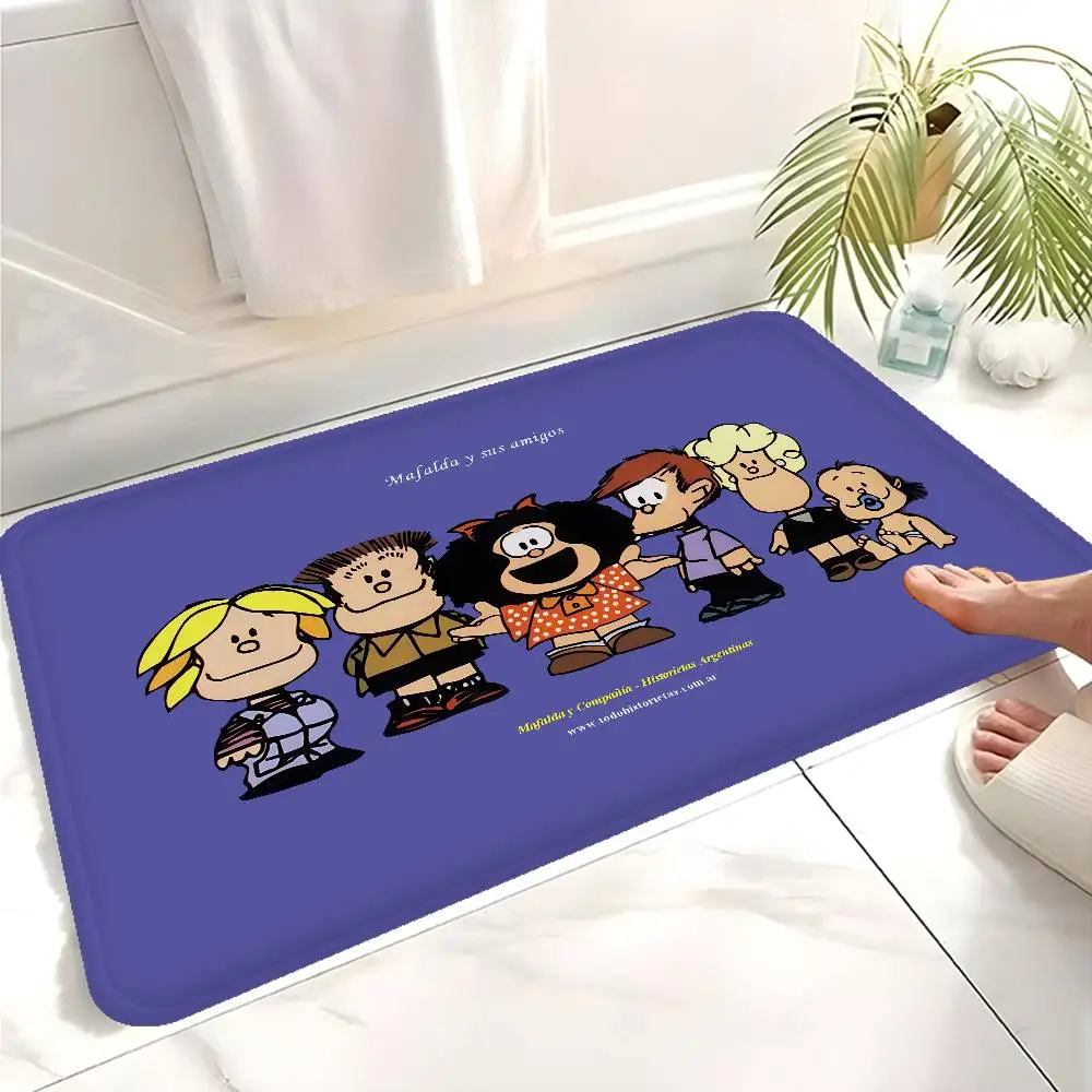Cartoon Mafalda Entrance Door Mat Washable Non-Slip Living Room Sofa Chairs Area Mat Kitchen Welcome Doormat