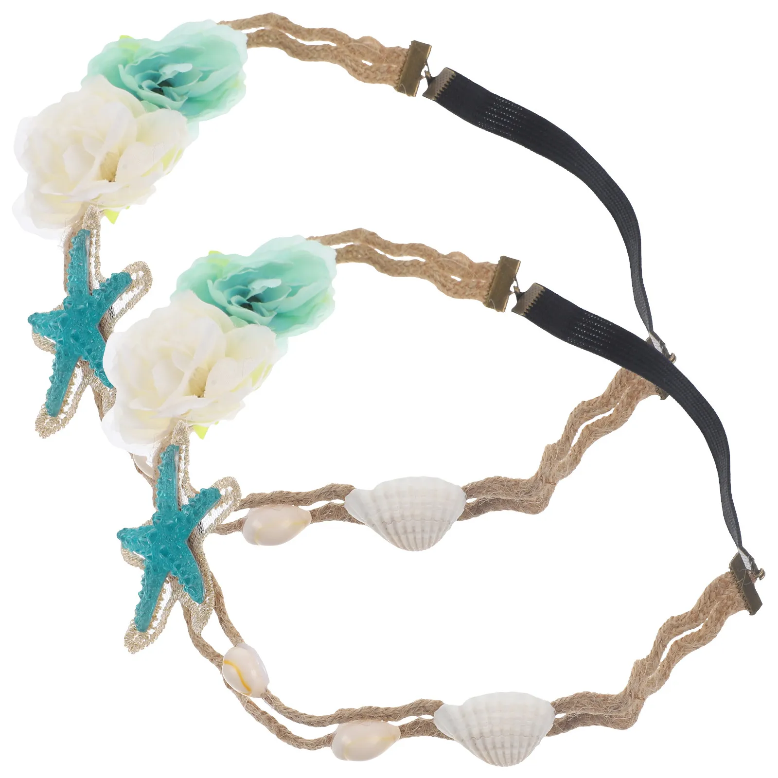 

2 шт. резинки для волос в виде морских звезд для женщин и девочек, декоративные украшения для волос в виде ракушек и цветов, аксессуары для волос для пляжа, свадьбы, вечеринки, фестиваля