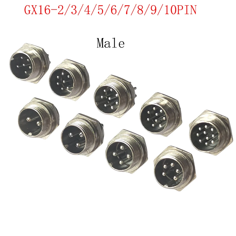 1PC 16mm 2 3 4 5 6 7 8 9 10Pin Aviation Socket Male Plug Female Connector 125V Metal Wire Circular Socket Waterproof Cap