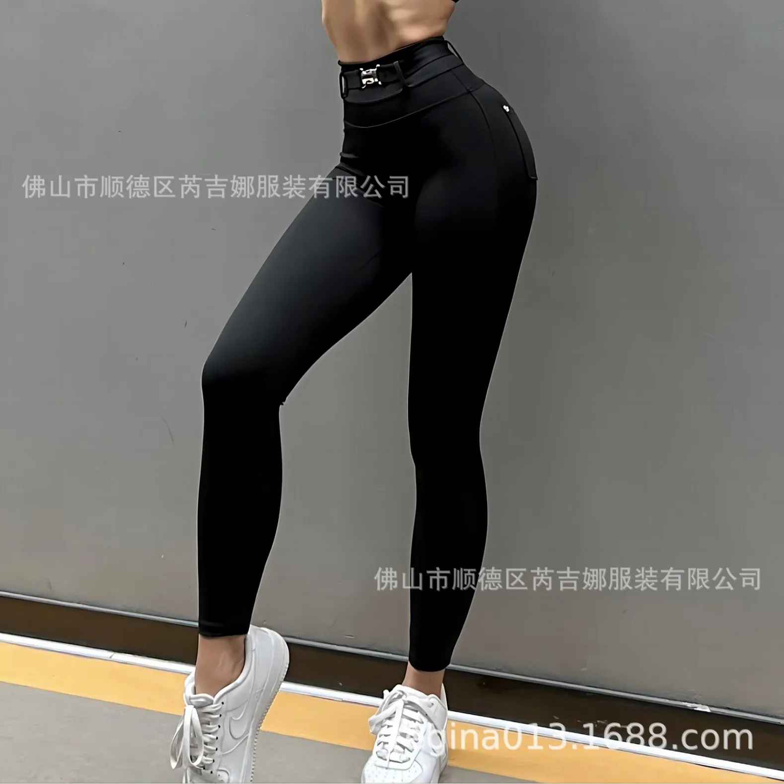 

Fitness Yoga Clothing No Embarrassment Line Sports Leggings Women's Naked Peach Hips High Waist Belly