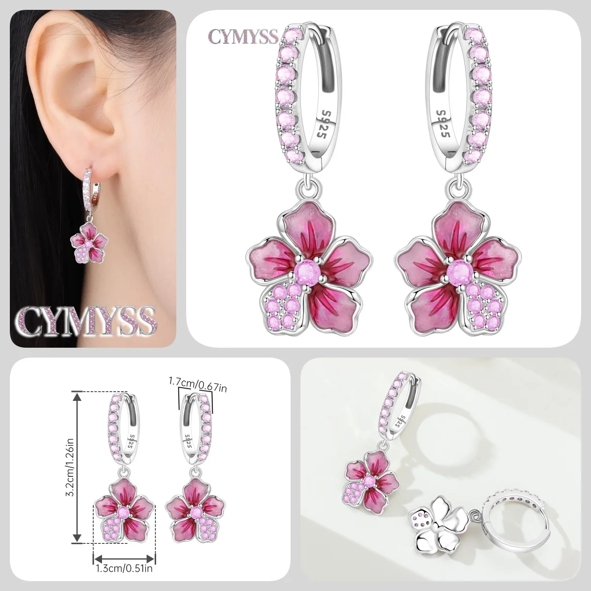 925 Sterling Silver Inlaid Zircon Butterfly Earrings Insect Element Original Design Women's Fashion Party Jewelry Gift Ear Loops S1b5b335d6dd6478780512b35615446c9o