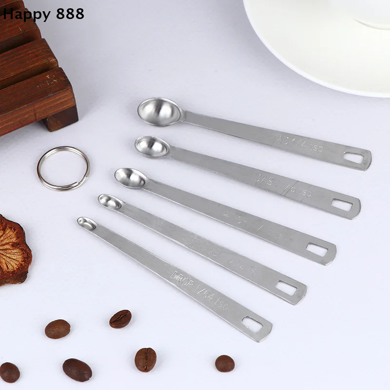 5Pcs/Set Stainless Steel Small Measuring Spoons Seasoning Dry And Liquid Ingredients Kitchen Accurate Cooking Gadgets
