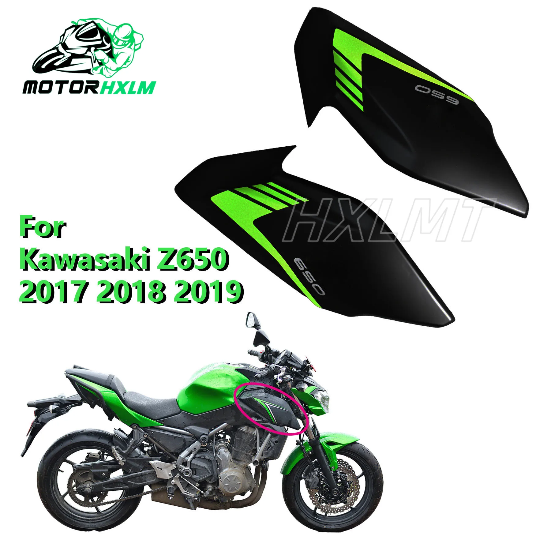 

For New Z650 Motorcycle Accessories Radiator Side Cover Panel Fairing Cowl Fit For Kawasaki 650 2017 2018 2019