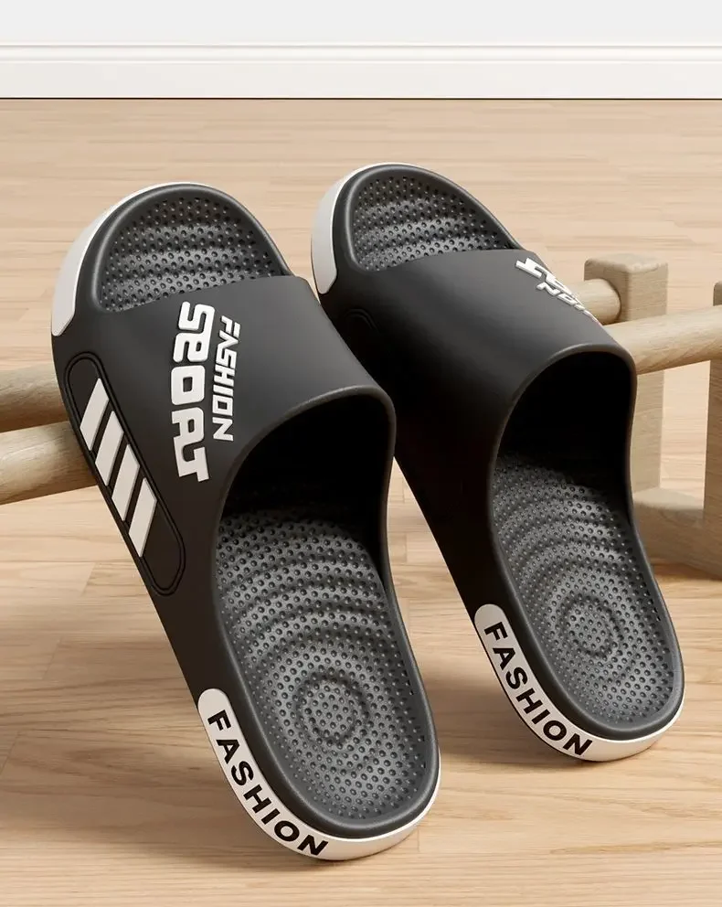 Dicke Sohle Rutschfeste Sport-Slides für Herren Sommer EVA Sandalen Hausschuhe Modische Freizeitpantoffeln für Draußen – Detail 10