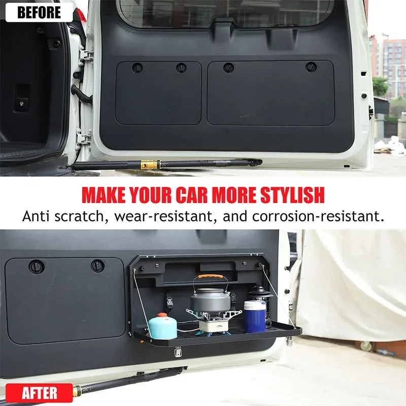 

For Toyota Land Cruiser Prado FJ150 150 2010-2023 Aluminum alloy black car tailgate foldable tray rack modification accessories