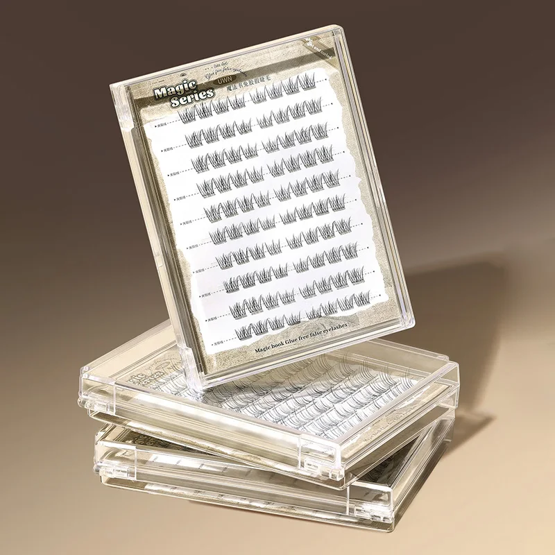 Ciglia finte senza colla UWN Magic Book, arricciate realisticamente e sembrano bene alla fotocamera, con una grande capacità e un'aria