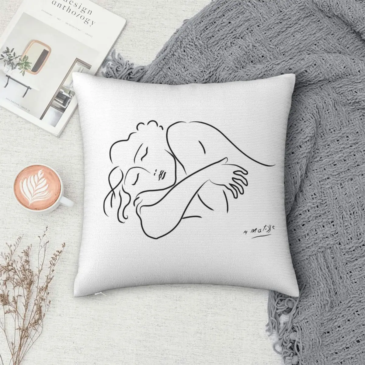 

Henri Matisse Sleeping Nude Woman Square Pillowcase Pillow Cover Polyester Cushion Zip Decorative Comfort Throw Pillow for Home
