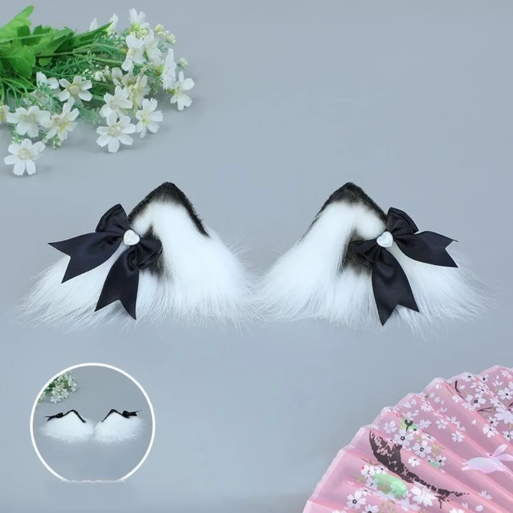 New Lolita Cat Ears Headband Bow Cosplay Head Wrap Lace Headdress Women
