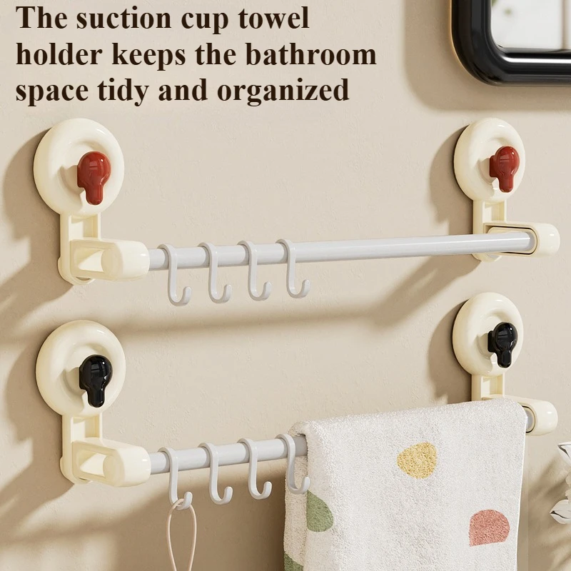 

Новая вешалка для полотенец на присоске для ванной комнаты без сверления с крючком, стеллаж для хранения в ванной, бытовая рама для хранения