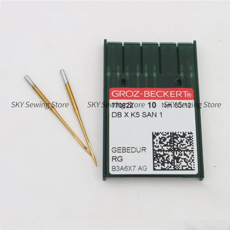 10pcs Germany Groz Groz-beckert DB*K5 DBXK5 DBX1 DB*1 Gold Needle Heat Protection Embroidery Needles 65/9 70/10 75/11 80/12 90