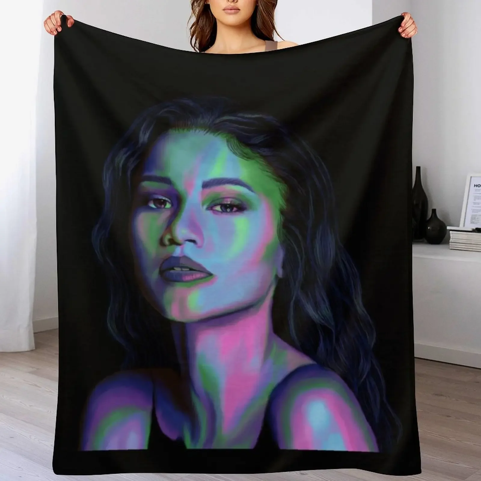 Zendaya in Color Throw Blanket Elegant Warm Throw Blanket for Hotel Home