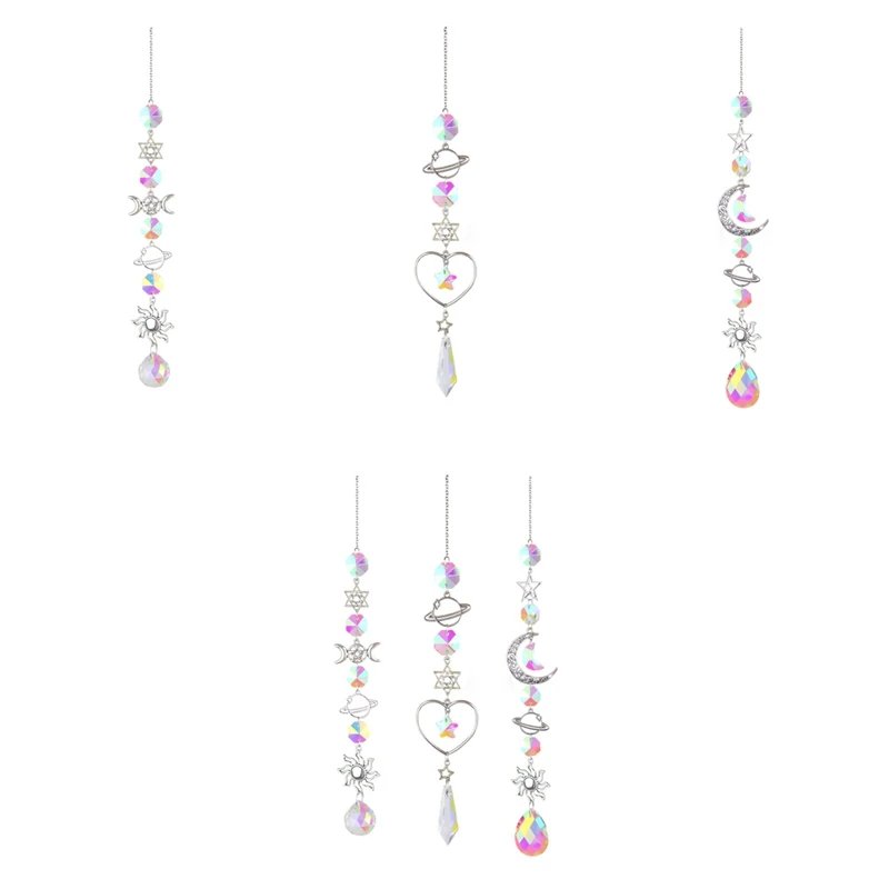 Crystal Wind Chime Sun Catcher Diamond Prisms Pendant Rainbow Chaser Hanging Drop Home Garden Decor 1 Piece A