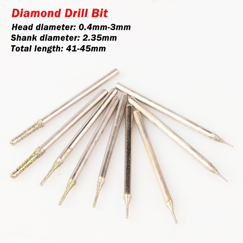 

5/10/20/50/100pc Diamond Drill Bit Hole Saw Punching Needles Shank diameter 2.35mm A Needle Metal Jade Enlarged Hole Drill Needl