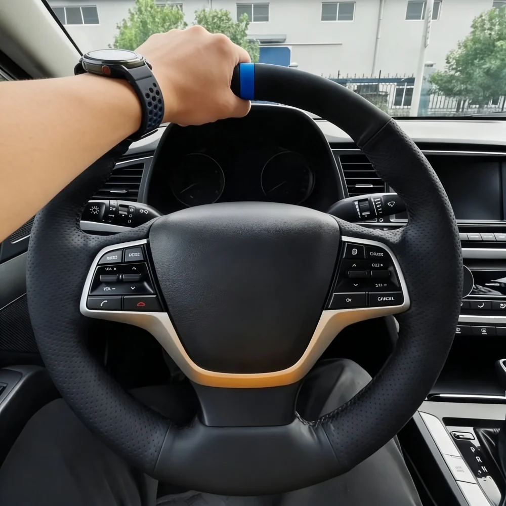 Autozubehör Geflochtenes Kunstleder 2016 2017 Solaris 2017 Accent 2018 Lenkradbezug für Hyundai Elantra4