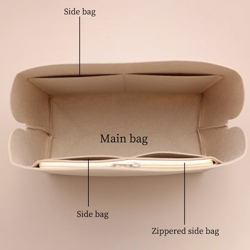 Forro Insert Organizer para viagens, saco cosmético para Shell Bag, Base Shaper, Bolsa na bolsa, MM GM