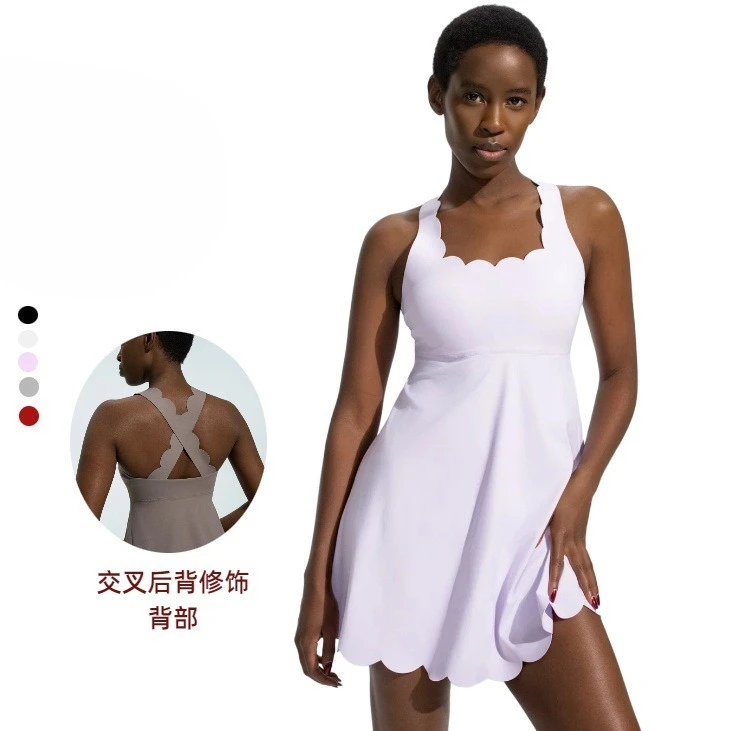 

Women Yoga Set Tennis Dress Sportswear Summer Gym Outfit Quick Dry Breathable High Waist Fitness Activewear Running Training