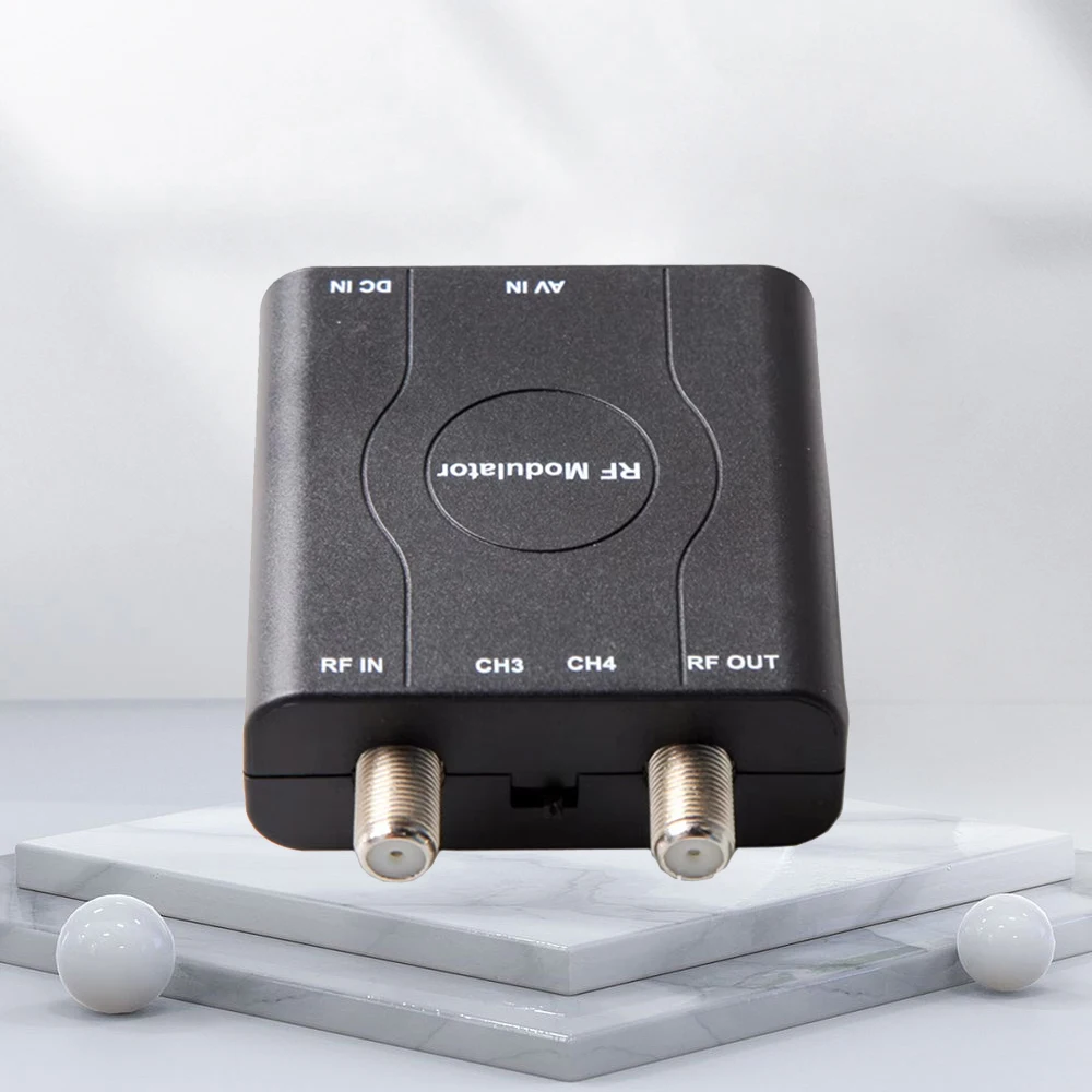 

M61A RF Modulator M61A RF Analog Signal Modulator AV To RF Converter Electrical NTSC CH3/CH4 Channel Video Stable Performance