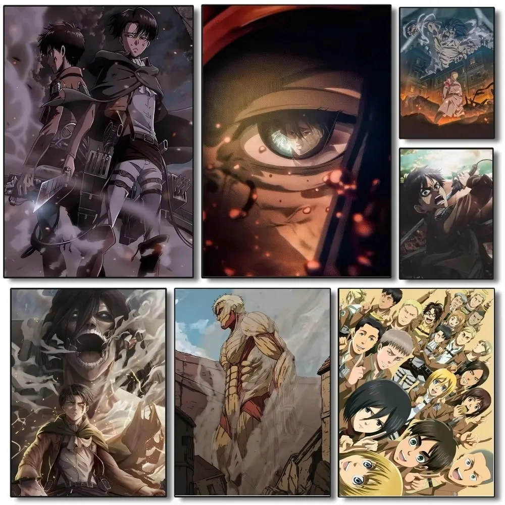 Attack On Titan Poster Stampa su tela Casa Soggiorno Camera da letto Ingresso Bar Ristorante Caffetteria Decorazione pittura artistica